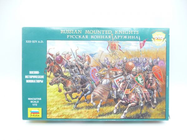Zvezda 1:72 Russian Mounted Knights, No. 8039 - orig. packaging, figures on cast