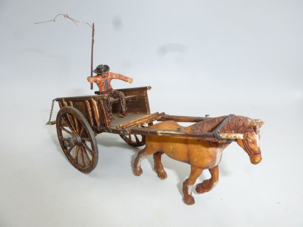 Open wooden cart with coachman - great 4 cm modification, see photos