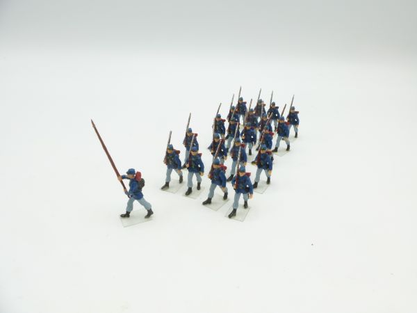 Preiser H0 20 Union Army soldiers marching + flag bearer