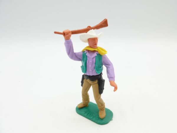 Timpo Toys Cowboy 2. Version Gewehr schlagend, mit weißem Hut