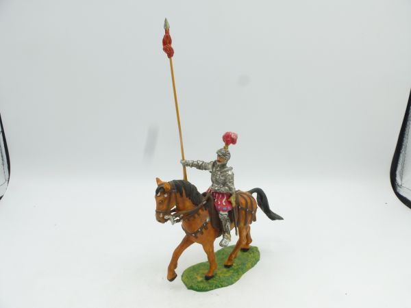 Elastolin 7 cm Lancer on pacing horse, No. 9087