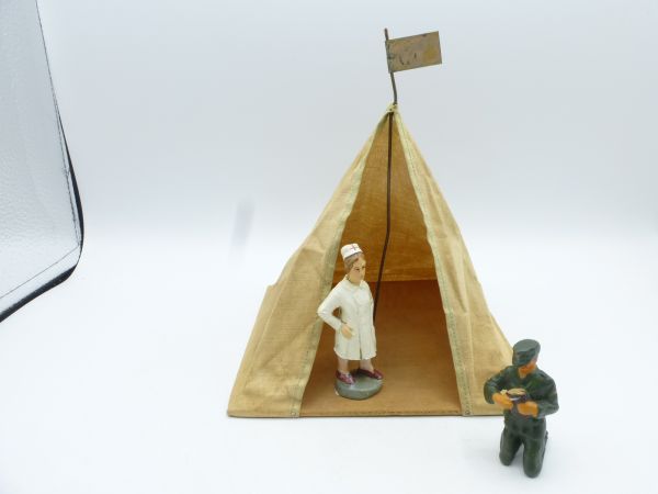 Large military tent for compound figures, base 15x15 cm