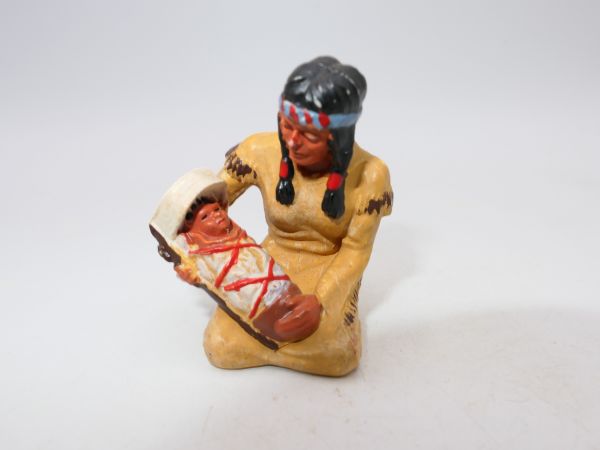 Elastolin 7 cm Indian woman sitting with child, No. 6833, painting 2
