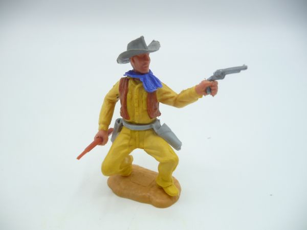 Timpo Toys Cowboy 2. Version hockend mit Pistole + Gewehr - tolle Kombi