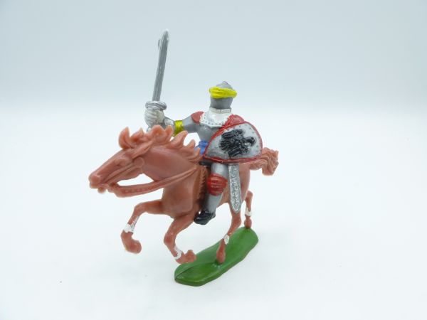 Domplast Manurba Knight riding with sword attacking - in original painting