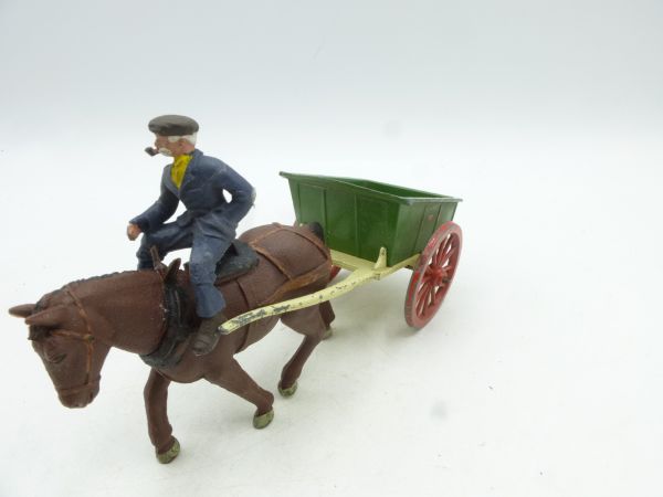 Britains Swoppets Farm wagon / cart with rider - early version, s. photos