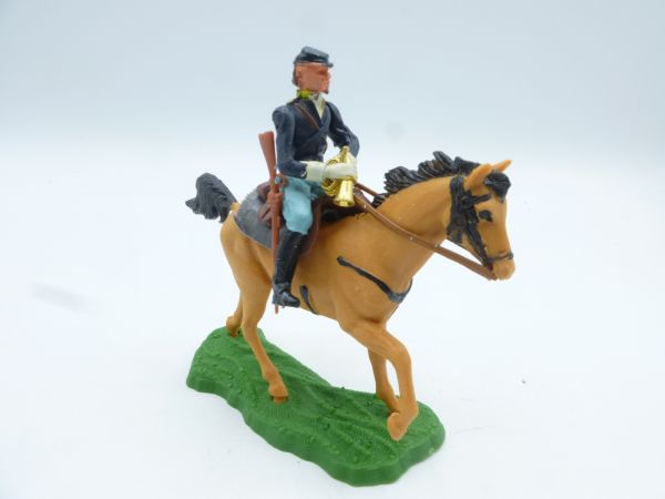 Britains Swoppets Union Army soldier riding with trumpet - brand new