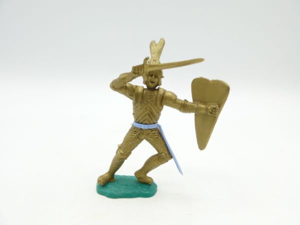 Timpo Toys Goldritter stehend mit Schwert abwehrend