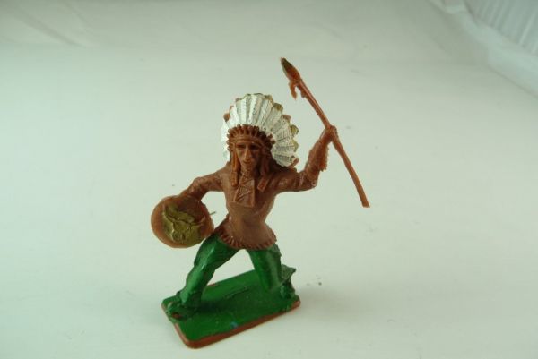 Crescent Indian Chief with spear and shield