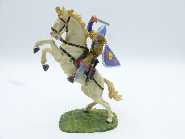 Elastolin 7 cm Norman with sword on horseback, No. 8884, painting 2