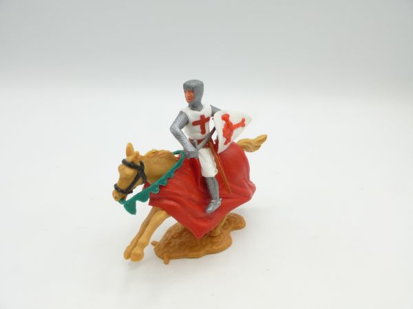 Timpo Toys Crusader 2nd version riding with sword in front of the body + shield