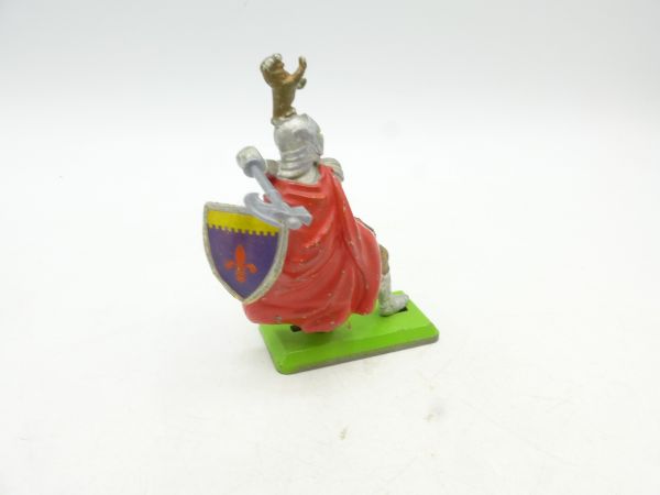 Britains Deetail Knight standing with battleaxe + shield, red cape