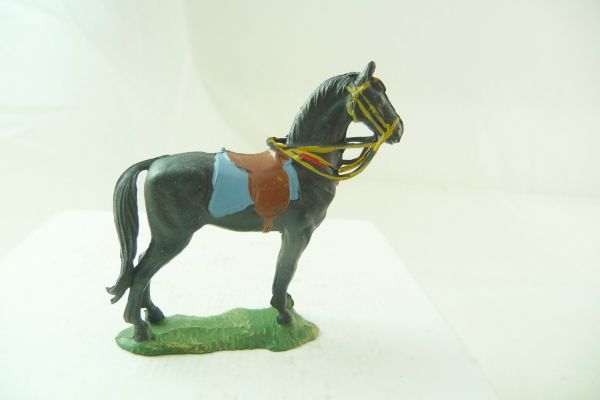 Elastolin 4 cm Schönes schwarzes Pferd für Cowboys