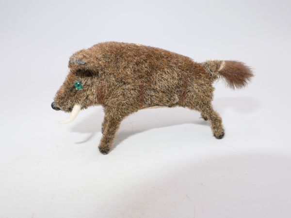Wild boar with fabric/velvet surface + fur tail - marked see photos
