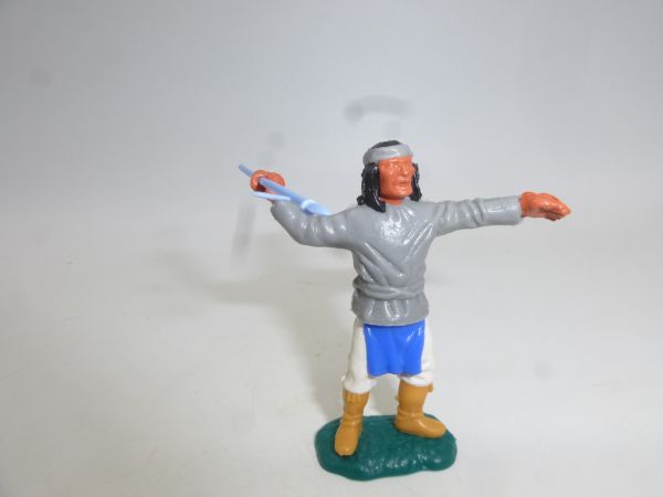 Timpo Toys Apache stehend, grau mit Speer