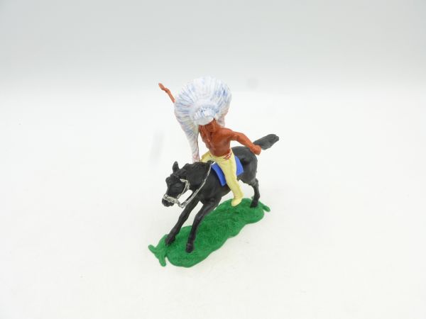 Timpo Toys Häuptling 1. Version zu Pferd mit Tomahawk
