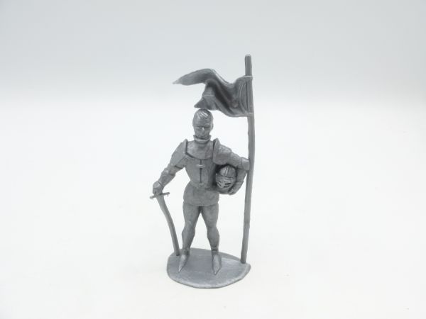 Domplast Manurba Knight with flag + sword - unpainted