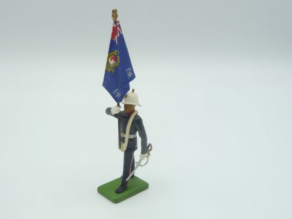Britains Deetail (Metal) Music Corps, soldier with flag