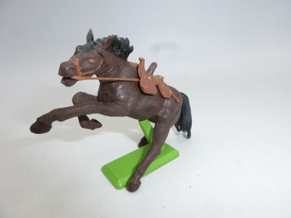 Britains Deetail Horse Wild West dark brown, reared, brown saddle
