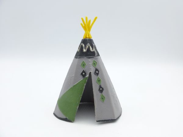Britains Swoppets Indian tipi, grey with green entrance, made in England - used