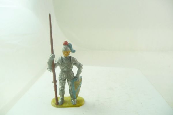 Elastolin 4 cm Ritter stehend mit Lanze, Nr. 8937 - tolle Bemalung, frühe Figur