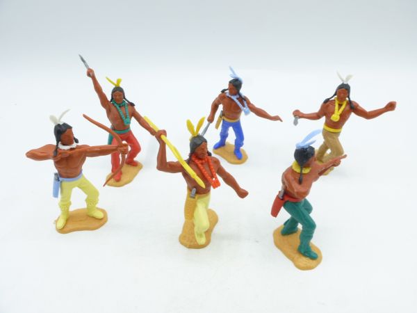 Timpo Toys Toller Satz Indianer 3. Version zu Fuß (6 Figuren)