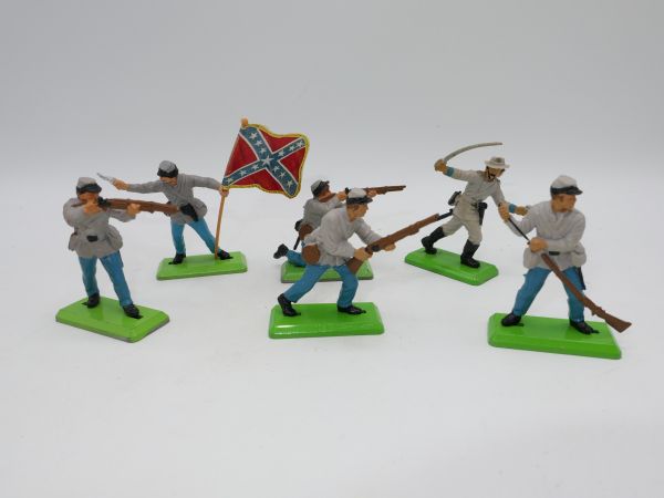 Britains Deetail Set of Southerners on foot 2nd version (6 figures)