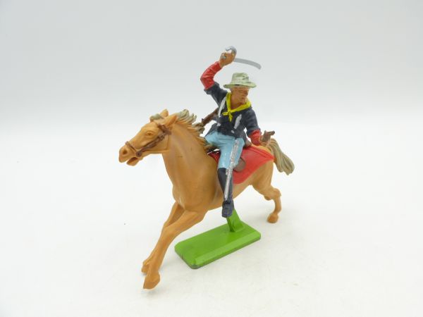 Britains Deetail 7th cavalry soldier riding, lunging with sabre