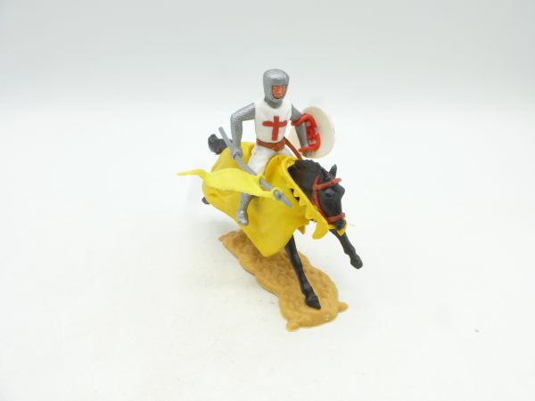 Timpo Toys Kreuzritter 2. Version zu Pferd mit Fahne