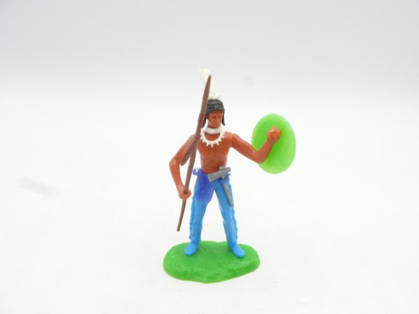 Elastolin 5,4 cm Indianer stehend mit Speer + Schild