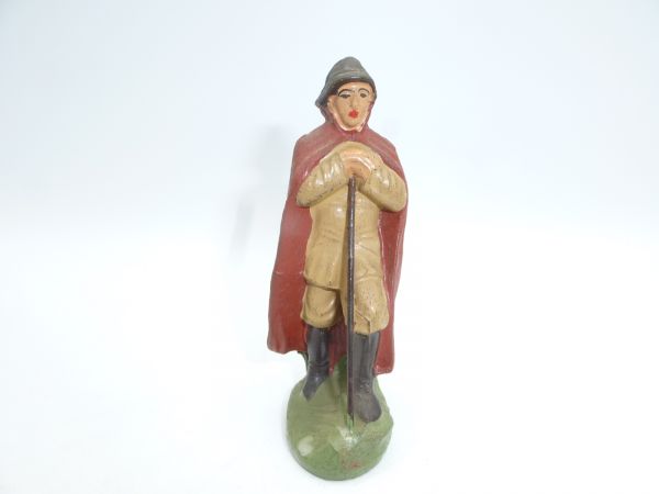 compound Shepherd with stick (red cape), height 9,5 cm- rare figure