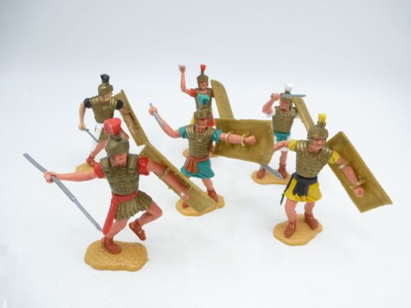 Timpo Toys Römer Gruppe (6 Figuren) stehend mit Replika-Schilden