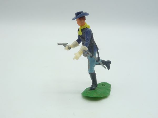 Elastolin 5,4 cm Union Army soldiers running with pistol + sabre