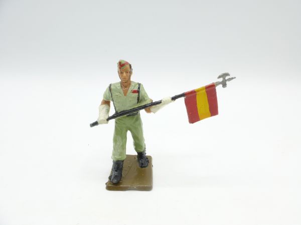 Reamsa Soldier with cap, light green uniform, with flag (6,5 cm)