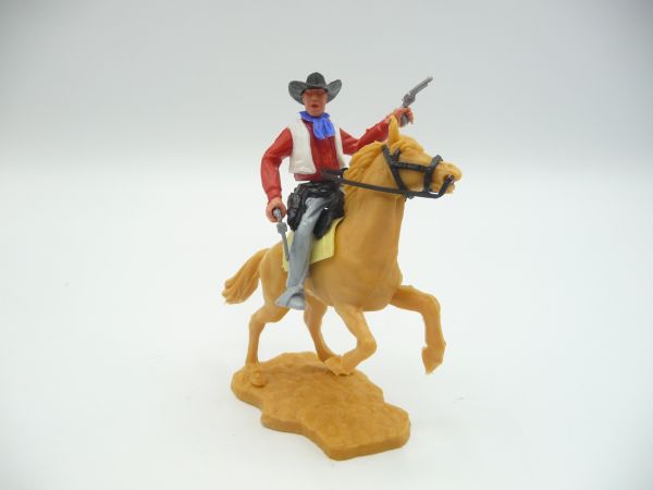 Timpo Toys Cowboy 2nd version riding, firing with 2 pistols - brand new