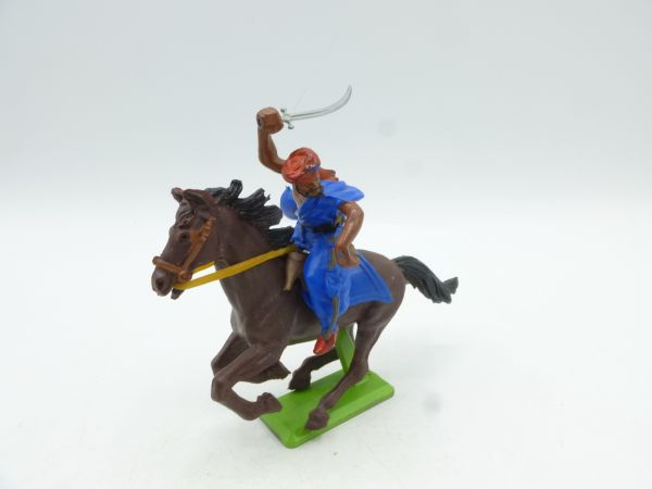 Britains Deetail Arab (blue/red) on horseback, striking with sabre