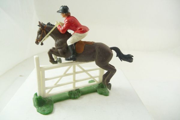 Britains Swoppets Equitation: Jump Jockey with obstacle - very good condition