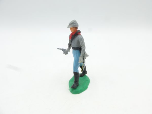Elastolin 5,4 cm Confederate Army soldier walking with pistol + sabre