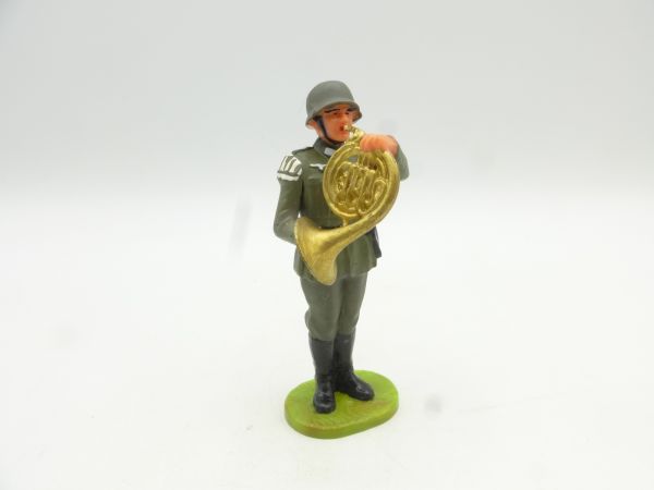 Elastolin 7 cm Deutsche Wehrmacht 1939, Musiker im Stand mit Waldhorn