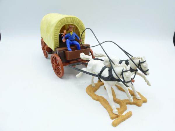 Timpo Toys Covered wagon 3rd version with rare dark brown coachman's seat