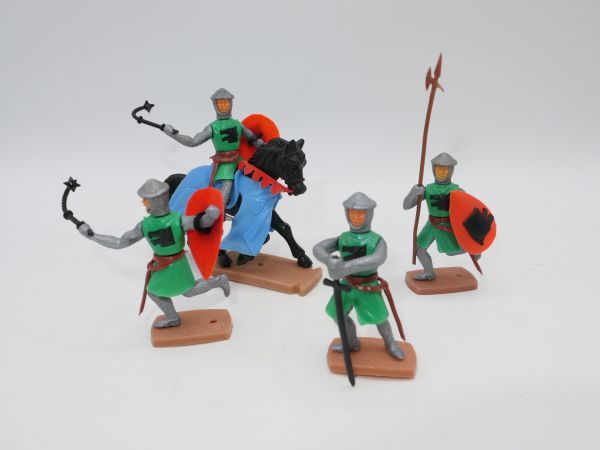 Plasty Group of wolf knights (1 rider, 3 foot figures)