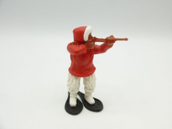Timpo Toys Eskimo schießend, in seltenem Rot, Beine weiß