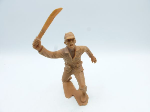 Marx (blank) Japanese, soldier attacking with machete, light brown