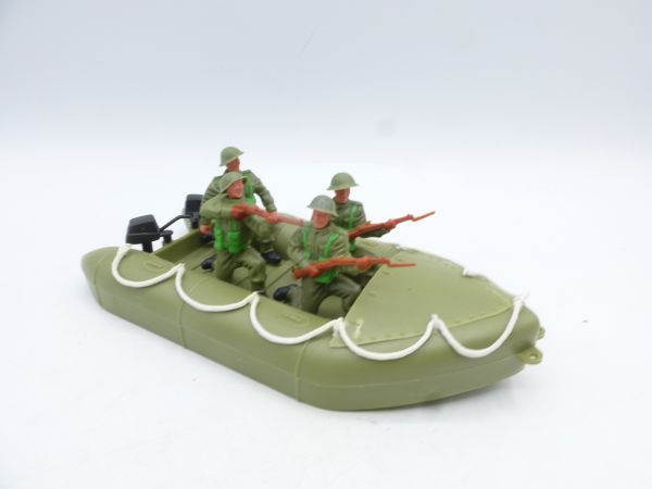 Timpo Toys Large rubber dinghy with 4-man crew (English)