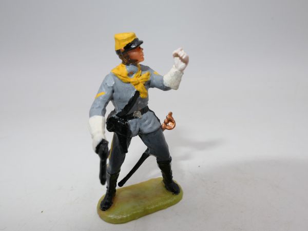 Confederate soldier with cap + pistol, arm raised - nice 4 cm modification