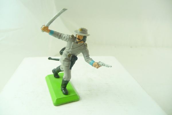 Britains Deetail Confederate Army soldier standing, officer with sabre + pistol