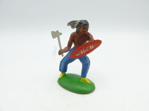 Indianer kämpfend mit Schild + Tomahawk (Waffe lose)