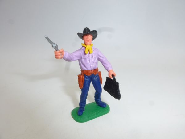 Timpo Toys Cowboy 2. Version stehend mit Pistole + Geldtasche