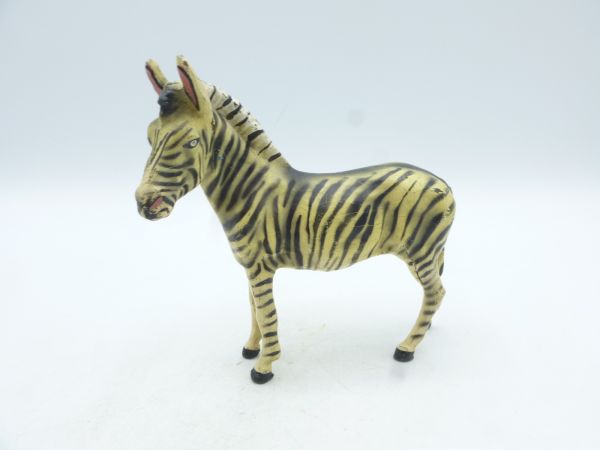 Elastolin Masse Zebra - schöne Figur, frühe Bemalung, Zustand s. Fotos