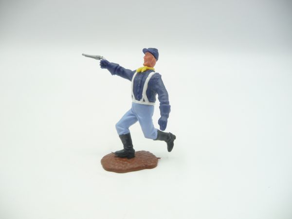 Timpo Toys Union Army soldier 2. version running, firing pistol - nice base plate